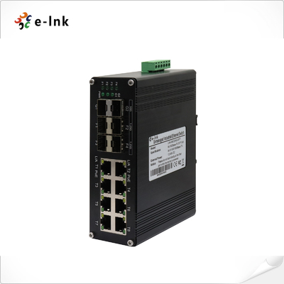 Industrielle 8-Port 10/100/1000T 802.3at PoE + 4-Port 1G SFP + 2-Port 10G SFP+ Ethernet-Switch
