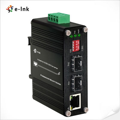 Industrieller 1G/10G SFP+ zu SFP+ OEO Konverter (3R Repeater) mit 1G Ethernet Medienkonverter Funktion, unterstützt Hot-Plugging, Vollzustands-LED-Anzeige, einfache Installation