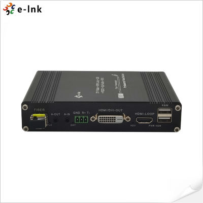 1Ch 1080P DVI + USB KVM + 1Ch RS232 + 1Ch Bidi Stereo Audio + 1Ch GPIO über Fiber Extender