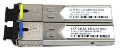 1,25 Gbit/s SFP Bi-Direktional-Transceiver, 3 km Reichweite 1550 nm TX / 1310 nm RX