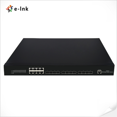 12 10G SFP+ Faseranschlüsse + 8 10/100/1000M Kupfer RJ45-Anschlüsse Managed Ethernet Fiber Switch