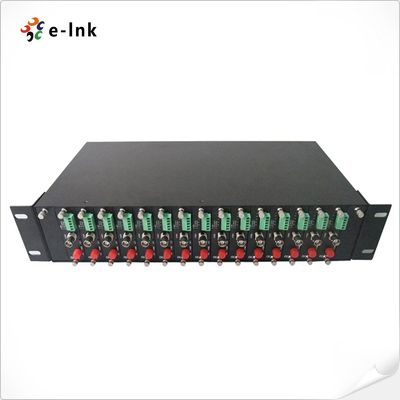 16-Slot-Videokonverter-Rack, das den gleichzeitigen Betrieb von 1-Kanal- oder 2-Kanal-Karten-Videokonvertern unterstützt