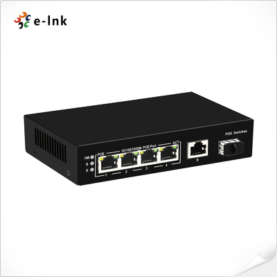 4-Port 10/100/1000BASE-T PoE und 1-Port Gigabit TP/SFP Uplink Ethernet Switch