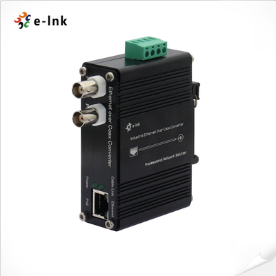 DIN-Schienen-Industrie-10/100Base-TX-Ethernet-über-Koax-Extender unterstützt Power over Coax & Power over Ethernet gleichzeitig