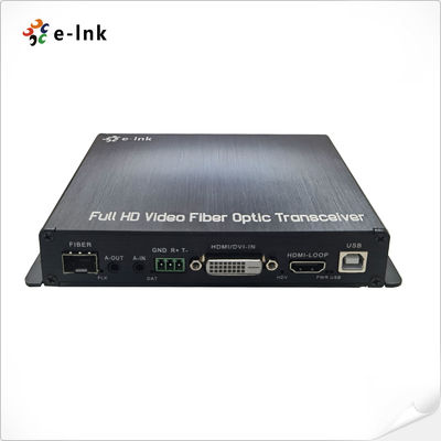 1Ch 1080P DVI + 1Ch USB KVM + 1Ch RS232 + 1Ch Bidi Stereo Audio + 1Ch GPIO über Glasfaser-Extender