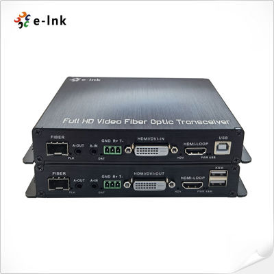 1Ch 1080P DVI + 1Ch USB KVM + 1Ch RS232 + 1Ch Bidi Stereo Audio + 1Ch GPIO über Glasfaser-Extender