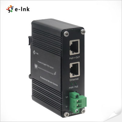 Industrieller 95W PoE++ Injektor IEEE 802.3bt 12-48V DC Weitbereichs-Eingang Gigabit Ethernet DIN-Schienenmontage