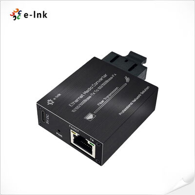 E-link 10/100/1000Base-Tx to 100/1000Base-Fx Ethernet SC Media Converter for IP Camera